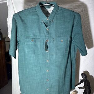 G.H. Bass & Co. Teal Green Short-Sleeve Button-Down Shirt